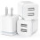 USB-väggladdare med dubbla portar, 3-pack, 2,1 A, 5 V 1