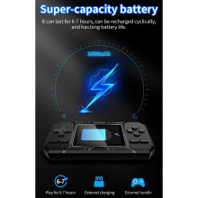 Retro Portable Handheld Game Console 8-Bit 3.0 Inch Color Screen LCD Game Player Built-in 500 Games-Black