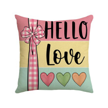 Coussin vert imprimé pour la Saint-Valentin, pour canapé ou lit, 45 x 45 cm (17,71 po x 17,71 po).