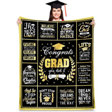 Cadeaux de fin d'études 2024 pour elle et lui – Couverture « Diplômé(e) » (127 x 152 cm), Décoration Promotion 2024, Cadeau de