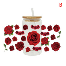 Revêtement adhésif Rose3D UV DTF pour verre à bière Libbey de 47 cl
