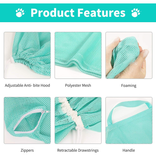 Cat Bathing and Grooming Bag Anti-Bite Adjustable Breathable 2