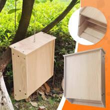 Vleermuizenhuisje, klein bouwpakket voor een vleermuizenhuisje voor buiten, schuilplaats, rustplaats, enkele kamer, zwart, natuurlijk cederhout,