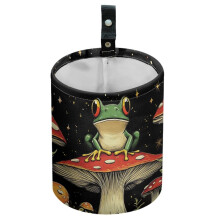 Waterproof Mushroom Frog Car Trash Can, Hanging Collapsible Garbage Bin for Vehicle, Kitchen & Camping – Compatible with Cars