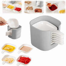 2-Pack Dipping Sauce Plates with Holder, Plastic Mini Bowls with Handle for Soy Sauce, Ketchup, Barbecue, and Party Dining