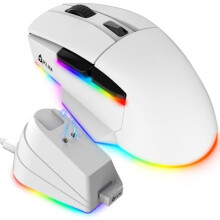 Blaze X RGB draadloze gamingmuis met oplaadstation, wit