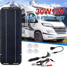 60W 12V Solar Panel Kit Waterproof Outdoor Camping Battery Charger Solar Plate with USB Car Charger for Car RV Caravan