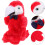 Red Plush Parrot Hand Puppet Soft Material for Home Puppet Performances 1