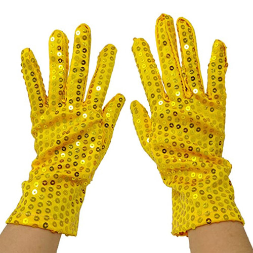 Glitzernde, ellenbogenlange Handschuhe, Gold, Unisex, 1 Paar 1