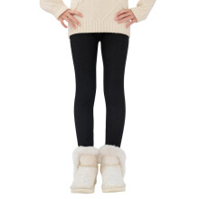 Lovebay 2-13Y Child Girls Winter Warm Fleece Tight Pants Solid Thicken Leggings,Black