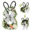 Guirlanda de flores com coelhinho da Páscoa branca, 52 cm (20,5 polegadas) 2