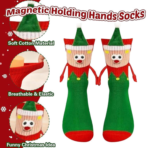 Julesokker med magnetiske hender, 1 par