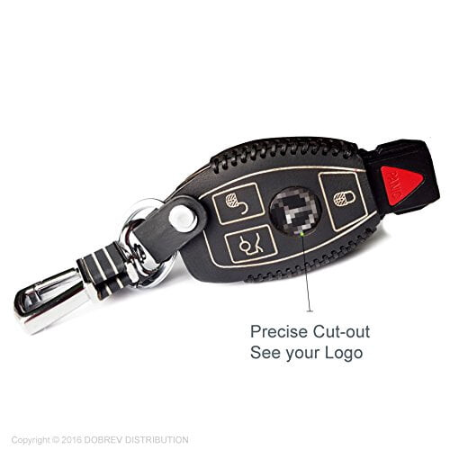 Δερμάτινη θήκη κλειδιού για το Mercedes-Benz Smart Key, μαύρη 2