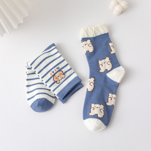 Γυναικείες κάλτσες casual soft cozy crowd κάλτσες, πολύχρωμες κάλτσες με κινούμενα σχέδια 1