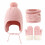 Winterset für Kleinkinder: Mütze, Schal und Fäustlinge, rosa, plüschgefüttert, Größe 1