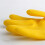 Gele rubberen afwashandschoenen, extra groot (28 cm). 6