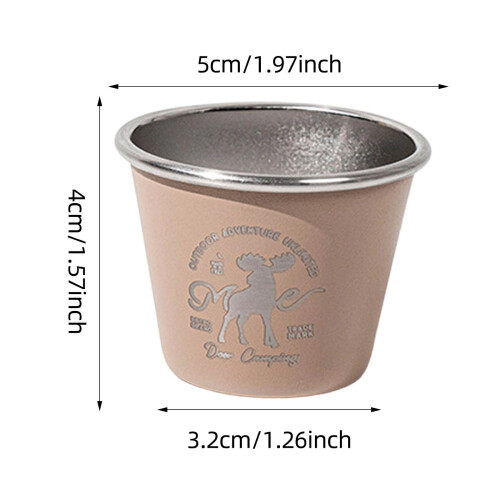 Campingshotglas i rustfrit stål 5x4x3cm 1