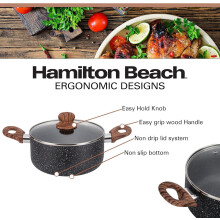 Nonstick Aluminum Dutch Oven 5 Quart with Glass Lid