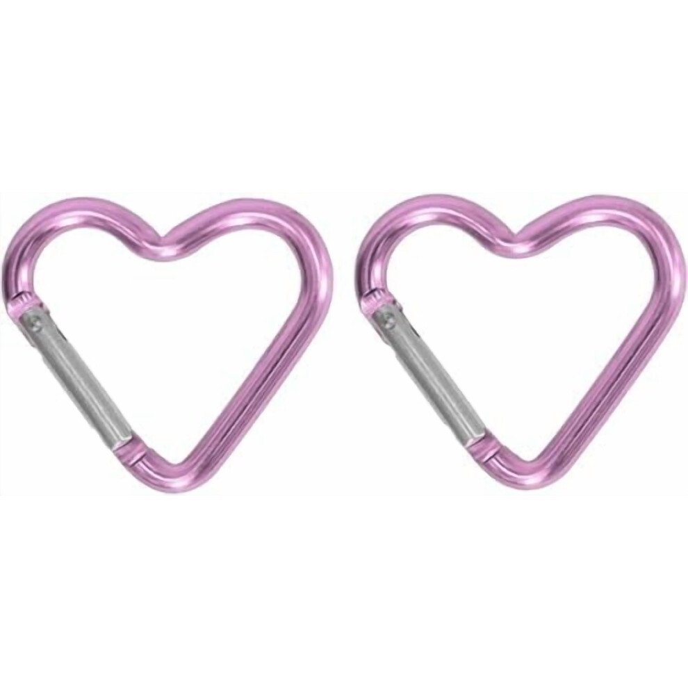 Light Purple Heart Snap Hook Key Holder Aluminum Alloy 2Pcs 975221052872