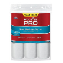 9 in. x 3/8 in. High-Density Fabric Wooster Pro White Woven Roller Cover Applicator/Tool (3-Pack)