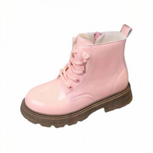Girls Soft Sole Ankle Boots, Matte Finish, Comfortable Everyday Wear – Compatible with Z02 Pink, 5.5–6 Years