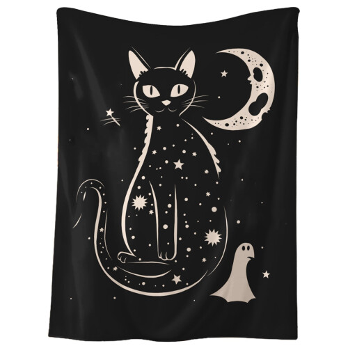 Halloween flanellpledd 70x100 cm mykt vendbart