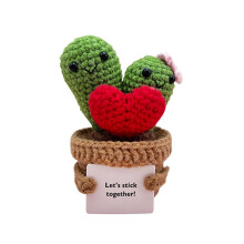 Mini handmade crochet succulents with card 1 piece