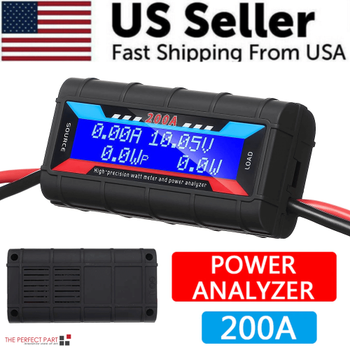 DC digital volt-amperemåler LCD-skærm 200A