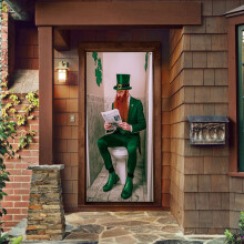 St. Patrick's Day Decor: Irish Green Door Hanging & Wall Tapestry, 35x71 inch – Compatible with Apartment, Classroom, Office, Studio