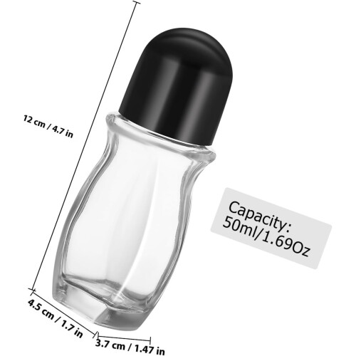 4 τεμάχια γυάλινα μπιμπερό Roll-On των 50 ml, άδεια επαναγεμιζόμενα δοχεία Rollerball για 1