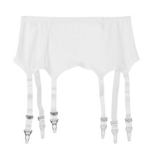 Women's Lace Garter Belt With 6 Adjustable Straps And Metal Clip Suspender For Thigh High Stockings In Elegant Design And Secure Hold XXXL Size White