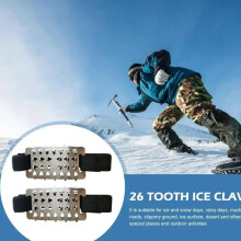 Outdoor Ice Cleats with 26-Tooth Traction Spikes, Non-Slip Snow Grips for Hiking/Skiing/Mountaineering – Adjustable & Lightweight (1 Pair),