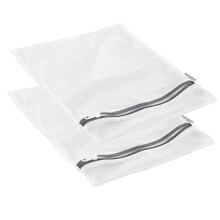2 Pack 12x15" Durable Mesh Laundry Bags, Delicate Wash Bags for College, Dorm & Storage – White