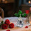 Rosenglasfigur mit Vase, 10 cm, florales Ornament 5