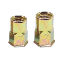 200pcs M8 M10 Zinc-plated Carbon Steel Half Semi Hex Hexagon Flat Head Assortment Kit, Open Type Half Binding Insert Rivet