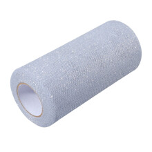 Polyester silver gauze roll for wedding decor 10m