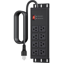 20A Surge Protector 4800J, 8-Outlet Garage Power Strip w/ 6ft Cord, Compatible with 5-15P & 6-20R, 12-Gauge Industrial Use