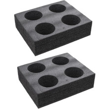 2Pcs Black Foam Drink Carrier Tray – Reusable EPE Cup Holder for Hot/Cold Beverages, Compatible with Takeout Cups