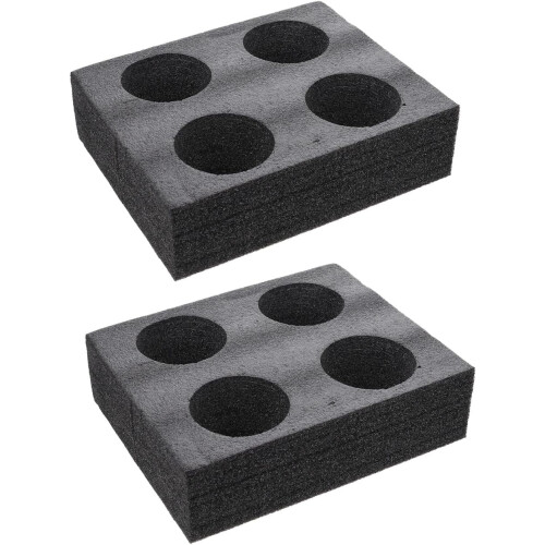 Zwarte herbruikbare drinktray van schuimrubber, 2 stuks