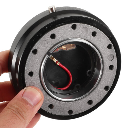 Car Steering Wheel Quick Release, Metal, Black, Durable, Easy Install, Universal Fit 2