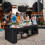 Toalha de mesa retangular de poliéster preto, 1,83 m (6 pés) 4