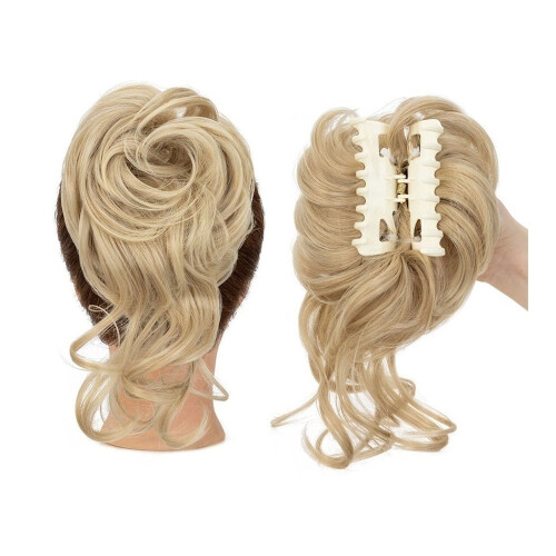 Chignon sintetico riccio e ondulato con ciocche