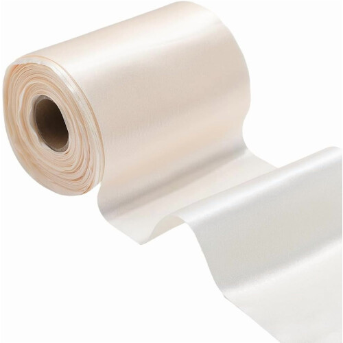 Satinband, beige, 10 cm breit, 19 m lang