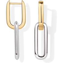 14-karaats vergulde, omvormbare paperclip-oorbellen voor dames