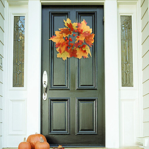 Halloween-lysestake med blomsterdekorasjon 2