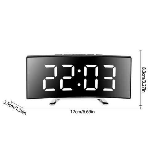 Relógio digital com tela LED, temperatura e data, USB 2