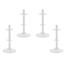 4 Sets of Doll Stands Brackets Portable White Plastic Standing State Support for Collectors
