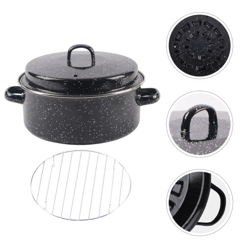 Ceramic enameled roasting pan nonstick 1 pack