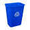 Papelera rectangular azul para oficina, 10 galones, 1 unidad 1
