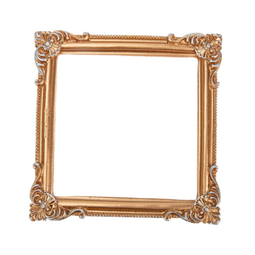 Champagne gold resin frame 4x4 double ruffle bow